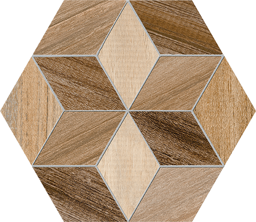 HEXAG.FRERET MULTICOLO, 23x26.6 см