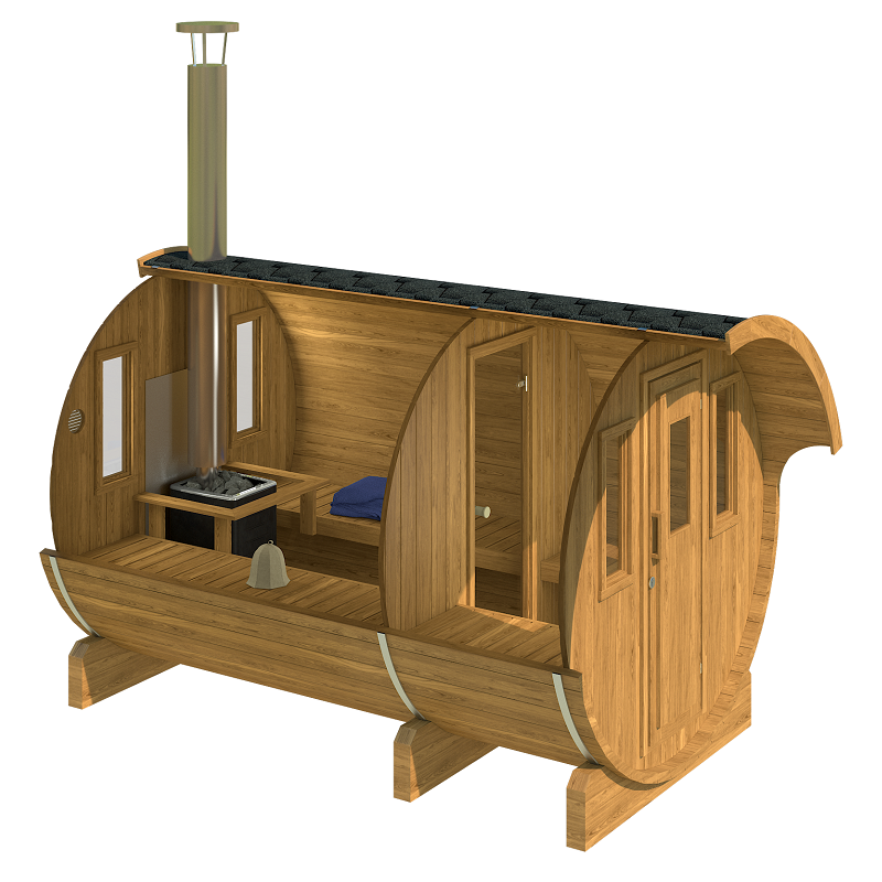 Градинска сауна барел 330О, 330x205x230см