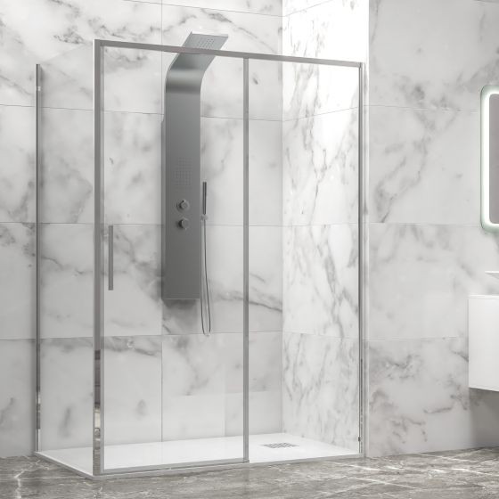 Правоъгълна душ кабина 80x110x200см LEA 400 + L3811, хром профил, Karag
