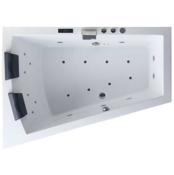 Хидромасажна вана с каскада и светещи джетове AWT GE105TSL R 180x130 см