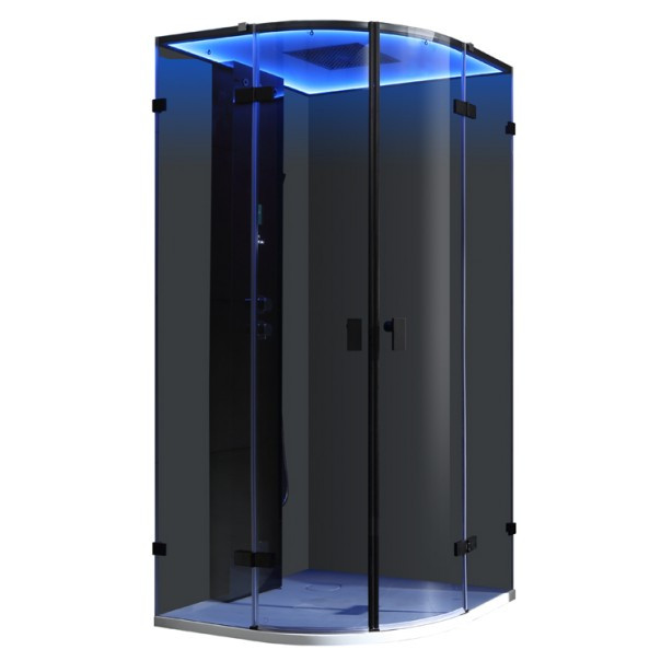 Парна душ кабина AWT 90x90 см, черен цвят