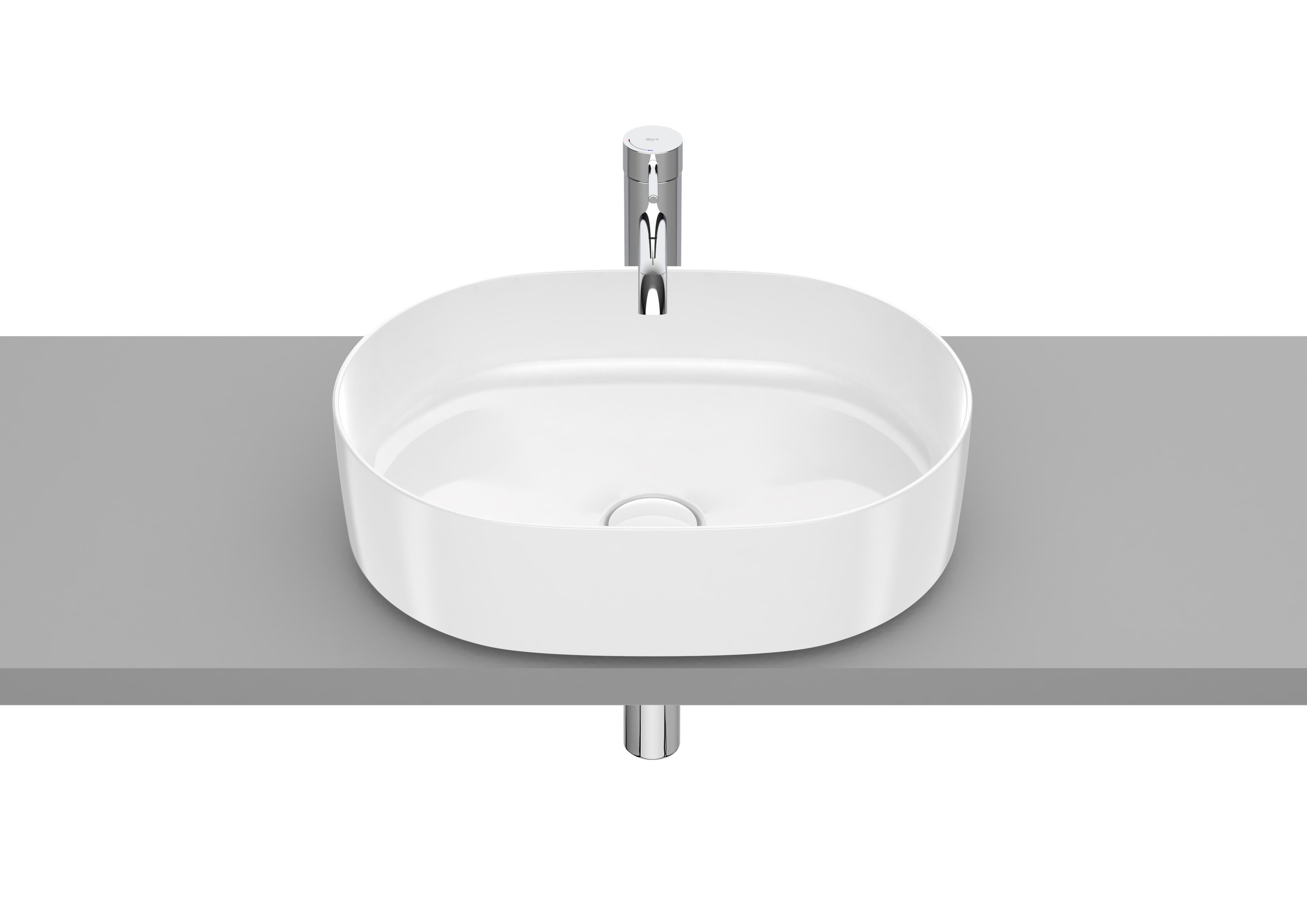 Умивалник върху плот Roca Inspira Round Fineceramic, Бял