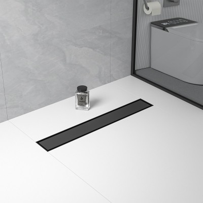 Линеен подов сифон W-Drain Onyx Flat 60, с възможност за вграждане на плочка, 60 см