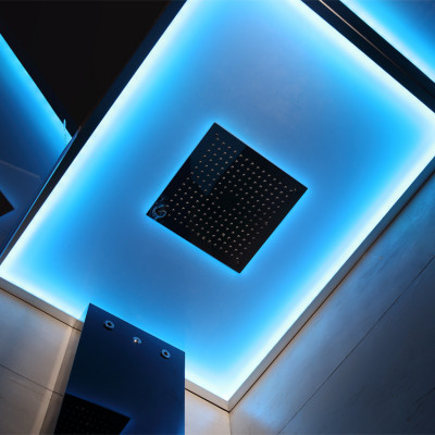 Парна душ кабина AWT 90x90 см, черен цвят