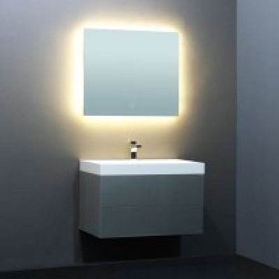 Мебел за баня 80x56 см, с LED огледало StoneArt Design Brugge, антрацит MDF