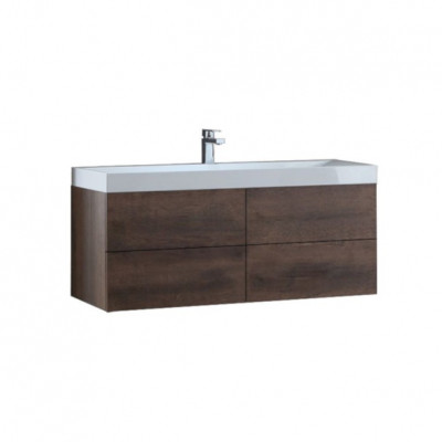 Мебел за баня 120x56 см - StoneArt Design Brugge, MDF тъмен дъб