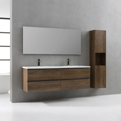 Мебел за баня 160x52 см, тъмен дъб MDF - StoneArt Design Monte Carlo MC-160...