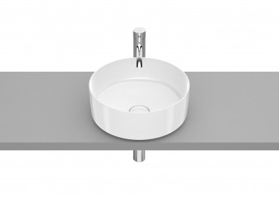 Умивалник върху плот Roca Inspira Round Fineceramic, 37см, Бял